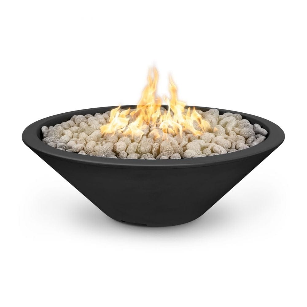 The Outdoor Plus 60" Cazo GFRC Concrete Round Match Lit with Flame Sense Fire Pit