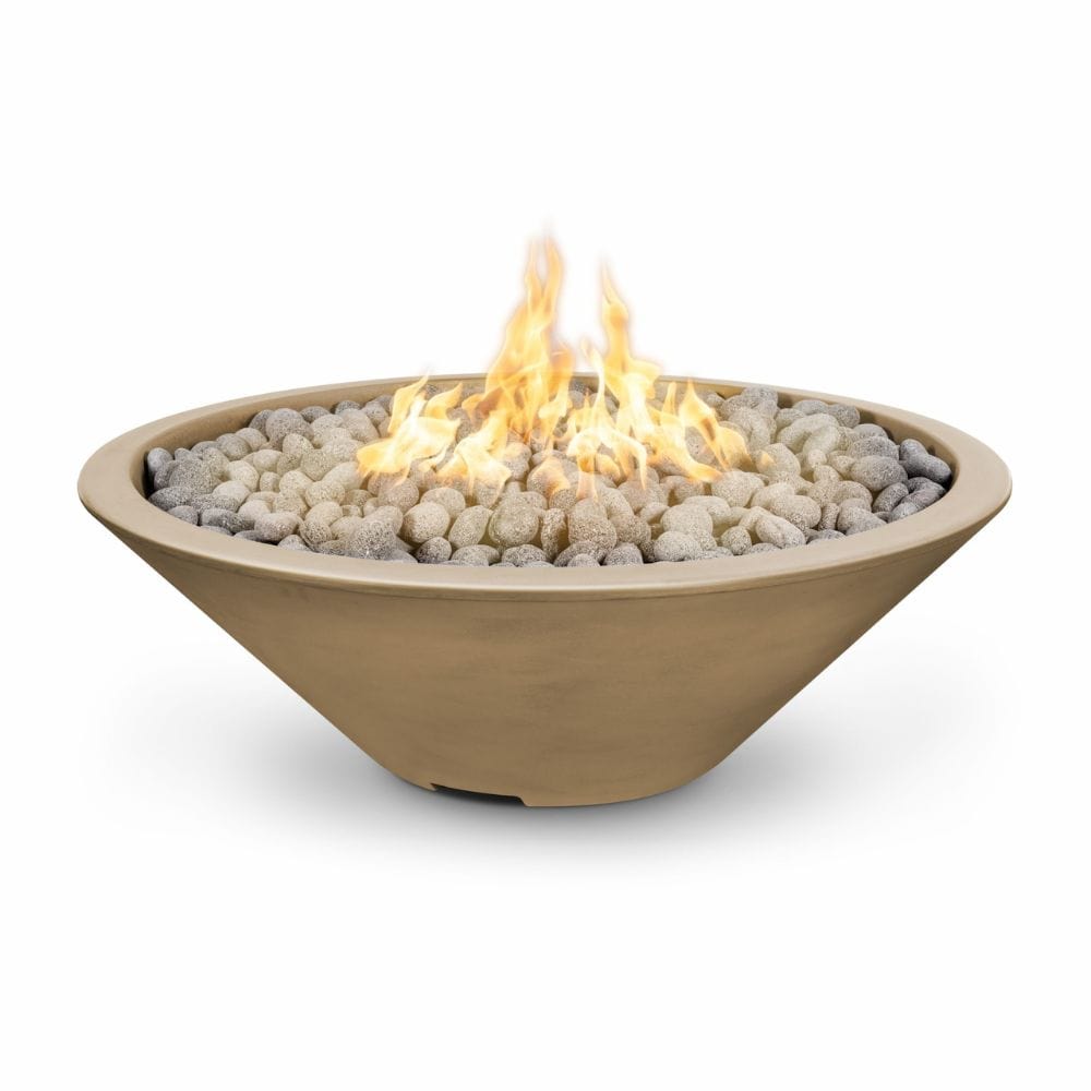 The Outdoor Plus 60" Cazo GFRC Concrete Round Plug & Play Electronic Ignition Fire Pit