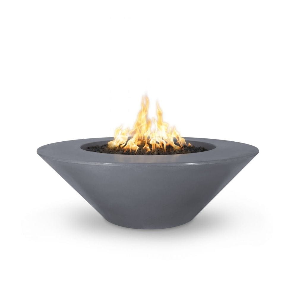 The Outdoor Plus 60" Cazo Wide Ledge GFRC Concrete Round Fire Pit with Match Lit with Flame Sense Ignition