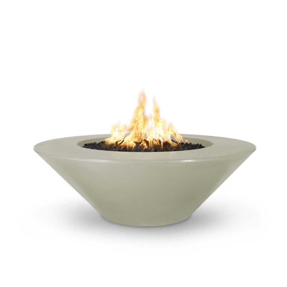 The Outdoor Plus 60" Cazo Wide Ledge GFRC Concrete Round Fire Pit with Plug & Play Electronic Ignition
