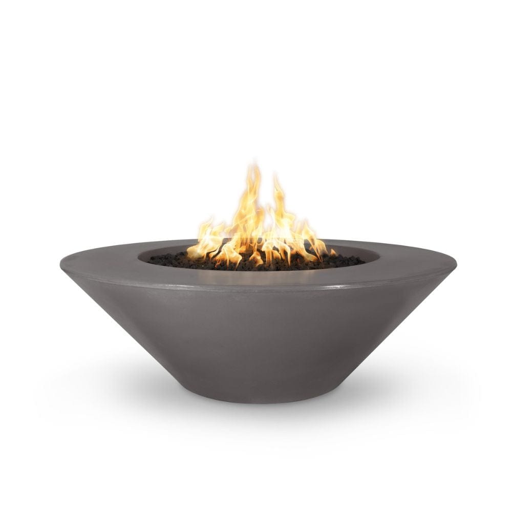 The Outdoor Plus 60" Cazo Wide Ledge GFRC Concrete Round Fire Pit with Spark Ignition with Flame Sense