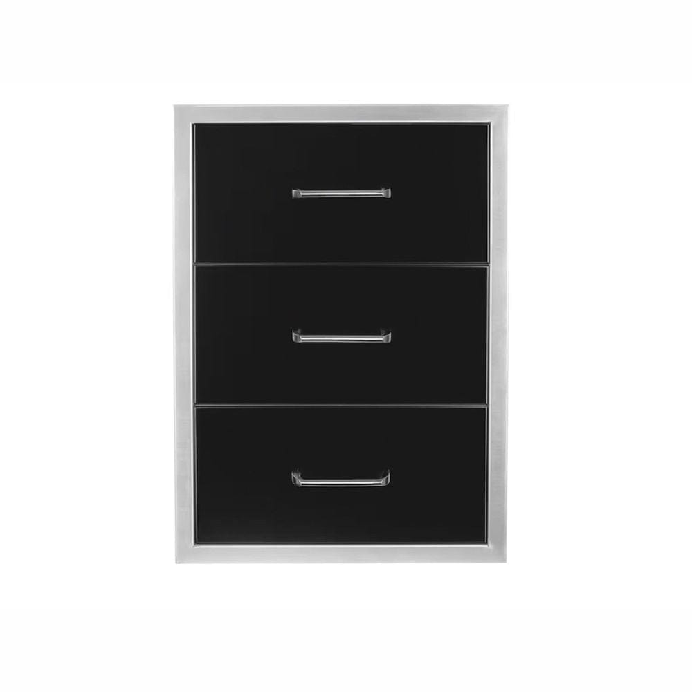 Wildfire 19" X 26" Triple Access Black Stainless Steel Drawer