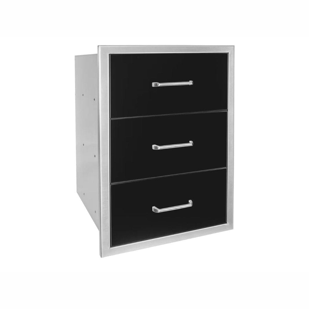 Wildfire 19" X 26" Triple Access Black Stainless Steel Drawer